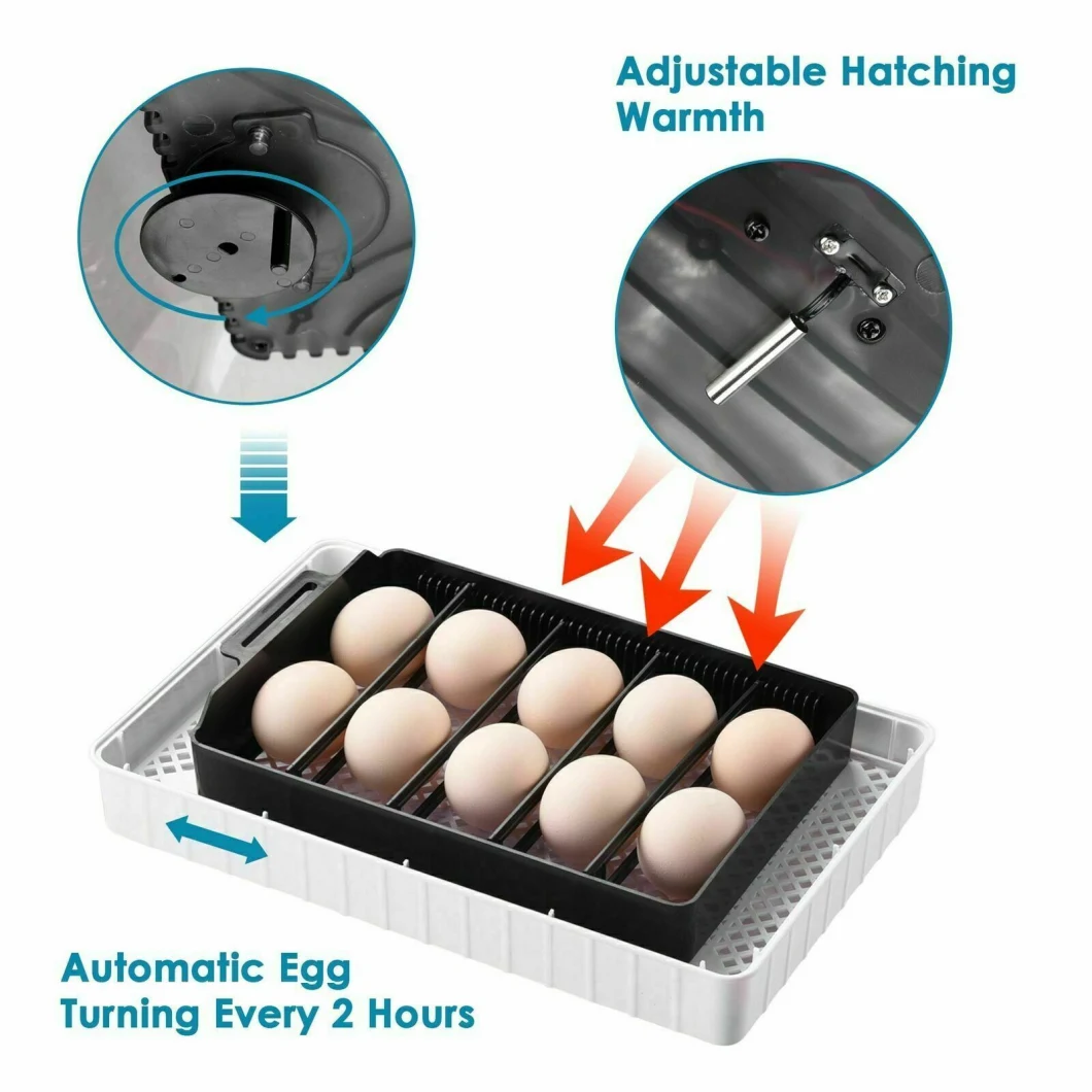 9-56 Egg Incubator Humidity Candler Duck Poultry Born Case Digital